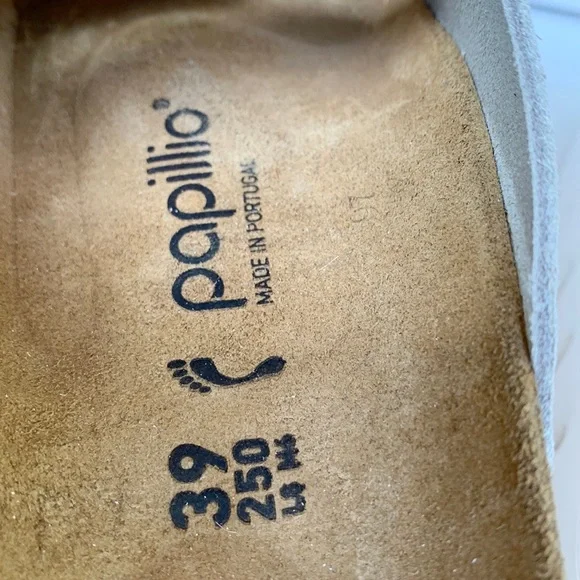 BIRKENSTOCK PAPILLIO Arizona Taupe Tan Suede Leather Chunky Platform Sandals - Picture 7 of 12